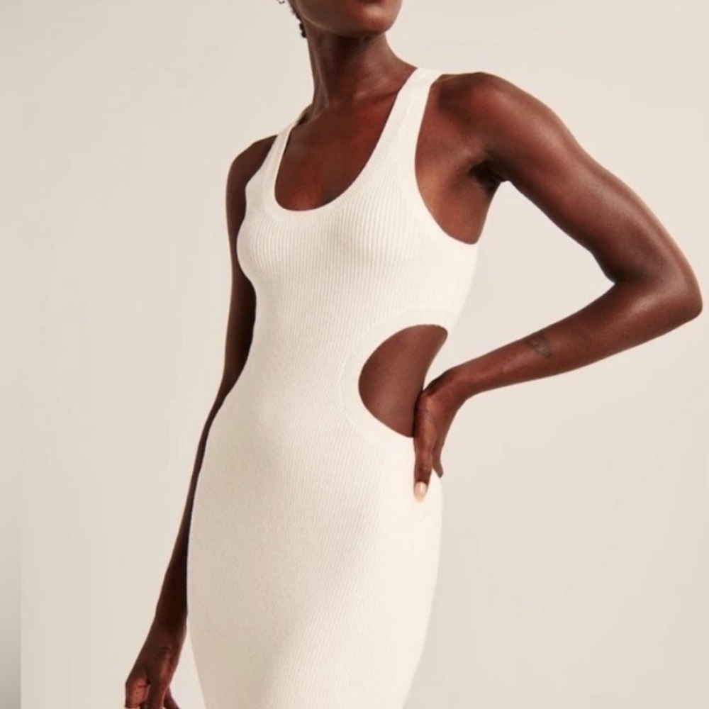 Elevated Knit Side Cutout ribbed midi dress